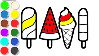 Colorier Des Glaces APPRENDRE À DESSINER vidéo éducative & Planète coloriage 🍦🍧