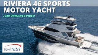 Riviera 46 Sports Motor Yacht (2023) - Performance Video by BoatTEST.com