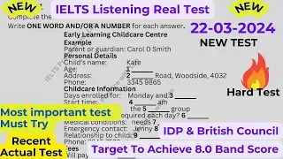 IELTS Listening Practice with Recent Actual IELTS Exam with Answers [Real Exam 53] 22nd March 2024