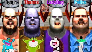 REAL MR MEAT 2 vs THANOS MR MEAT 2 vs  POLICE MR MEAT 2 vs LADYBUG MR MEAT 2 With Oggy Jack Bob Lamb