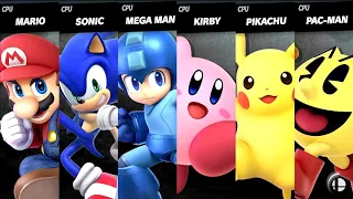 Mario VS Sonic VS Mega Man VS Kirby VS Pikachu VS Pac-Man LV 9 CPU Battle Super Smash Bros Ultimate