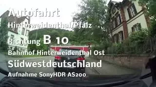 Autofahrt Hinterweidenthal B10- Bahnhof Ost Südwestdeutschland 13.6.2016