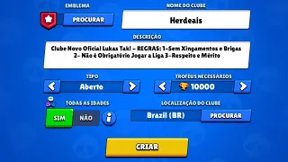 CRIEI UM CLUBE PARA OS INSCRITOS NO BRAWL STARS