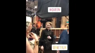 Caos behind the scenes- Kiki Shipka , Michelle Gómez & Miranda Otto.