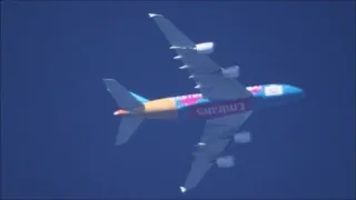 High Altitude Planespotting: Emirates Airlines (Destination Dubai Livery) , Airbus 380