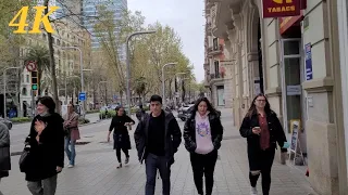 4K Walking Tour - Barcelona 2022 Spring Walk| Diagonal Avenue 4K UHD