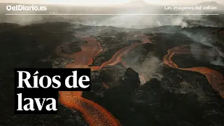 🌋 Un dron capta de día los ríos de lava del volcán de La Palma