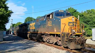 CSXT 943 Leads CSX Train M280 Out of Columbia SC With Shave and a Haircut Horn Show