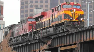 KCS & CP Engines Bring CSX Ethanol Train Over Triple Bridge in Richmond