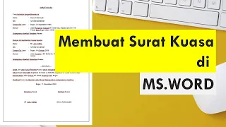 Cara Membuat Surat Kuasa Menggunakan MS. Word - Tutorial Word