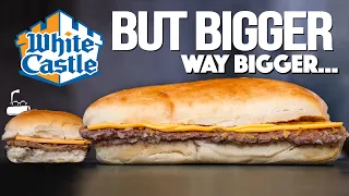 WE MADE A WHITE CASTLE SLIDER AT HOME....JUST SO MUCH BIGGER! SAM THE COOKING GUY