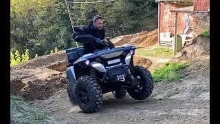 [Slow motion] Testing hard turns on dirt hill with ATV Linhai M550L