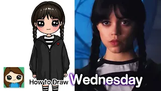 How to Draw Wednesday Addams | Casual Outfit | Netflix