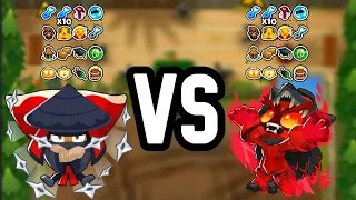 Btd6 God Boosted Grandmaster Ninja VS God Boosted Avatar Of Wrath!  (Who Will Win?)