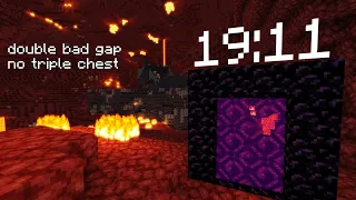 [19:11] Sub 20 with a double bad gap no triple chest stables [Minecraft 1.16 RSG]