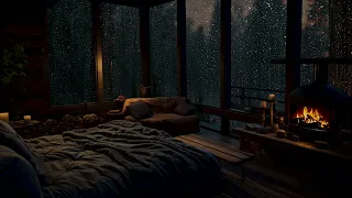 ASMR | Insomnia Relief Oasis: Heavy Rain and Thunder on Window in a Soothing Forest Atmosphere