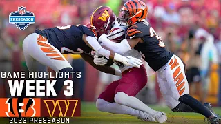 Cincinnati Bengals vs. Washington Commanders | 2023 Preseason Week 3 Game Highlights