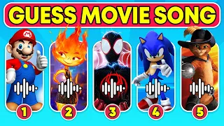 Guess The Movie By Song | Elemental, Netflix Puss in Boots, Super Mario Bros, Spider Man, Sonic