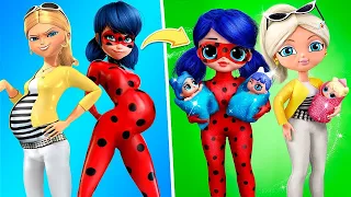 ¿Quién es la mejor mamá? Ladybug o Chloe / 28 manualidades para LOL OMG DIYs