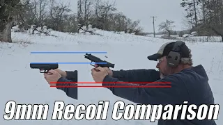 Full-Sized / Compact / Micro-Compact 9mm Recoil Comparison