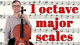 How to Play 1 Octave Cello Major Scales | Beginner Cello Exercises