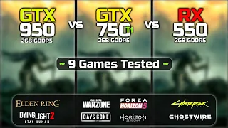 GTX 950 vs GTX 750 Ti vs RX 550 | Test In 9 Games