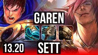 GAREN vs SETT (TOP) | 1.7M mastery, 1100+ games, 8/2/6, Dominating | NA Master | 13.20