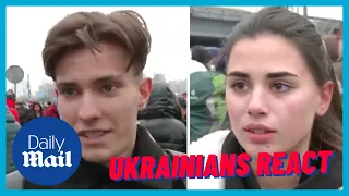 Ukraine: Kiev residents react following Russian attack