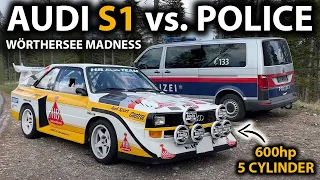 FULL SEND AUDI S1 E2 Quattro - Group B vibes  - Woerthersee 2022 - burnouts - flames - OG Schaefchen