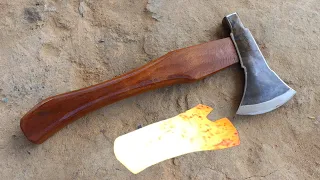 Blacksmithing - Forging A Powerful Axe From Axle