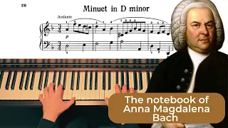 Bach - Minuet in D minor BWV Anh 132 | Piano with SHEET MUSIC