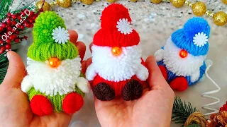 🎄 It's so Beautiful ❤️🌟 DIY Gnome Christmas Ornaments - Super Easy Gnome Making Idea with Yarn