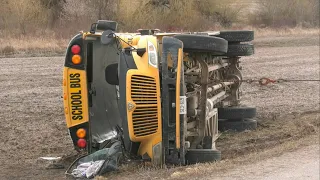 Five children hospitalized after Ontario school bus rollover