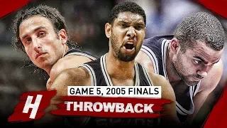 Tim Duncan, Tony Parker & Manu Ginobili Game 5 Highlights vs Pistons 2005 NBA Finals - EPIC Night!