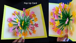 3D Paper Flower Pop up Card - Paper Crafts - DIY Pop up Card