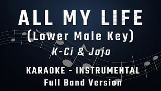 ALL MY LIFE - LOWER MALE KEY - FULL BAND KARAOKE - INSTRUMENTAL - K-CI & JOJO