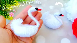 It's so Beautiful ☀️ Super Easy Swan Making Idea with Yarn - You will Love It- DIY Woolen Swan Craft