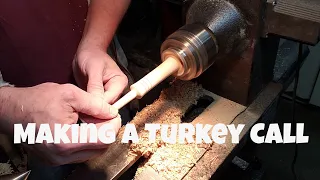 Woodturning a turkey call from walnut
