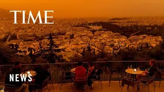 Athens Blanketed by Orange Haze Due to Sahara Dust Storm