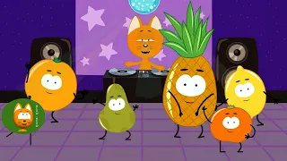 Dansing fruits song -  Meow Meow Kitty  -  song for kids