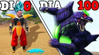 O PEQUENO E FRACO SUPER SAIYAJIN EVOLUIU PARA O SUPER GODZILLA! 100 DIAS ARK