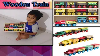 😍 Play22 Wooden Train set of 12pc's  - ❤ Train Toy Magnetic Set Includes 3 Engines |Trains for kids|