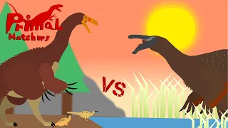 (STICKNODES) Animated Dinosaur fight - Therizinosaurus vs Deinocheirus