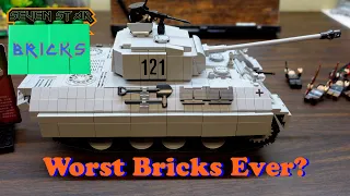 Alt-Brick QuanGuan Panzer V Panther Tank Time-lapse build - The worst bricks ever made?