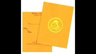 Lovely Yellow Shading With Ganesha Theme Wedding Card - KNK3257