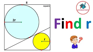 Find Radius of the Small Circle in the Square | Geometry | Math