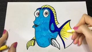 Рыбка Дори из мультика. Рисуем вместе! Fish from the cartoon.