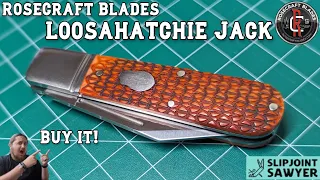 RoseCraft Blades Loosahatchie Jack Pocket Knife RCT010 - @RoseCraftBlades