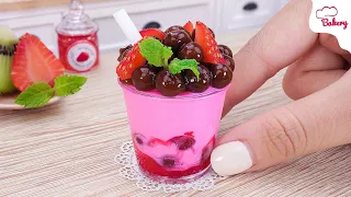 Homemade Miniature Strawberry Boba Tea Tutorial | Mini Bakery