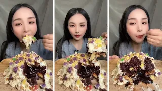 ASMR MUKBANG  EATING SHOW BBQ, cake, sesame sticky rice, home cooking eating sounds